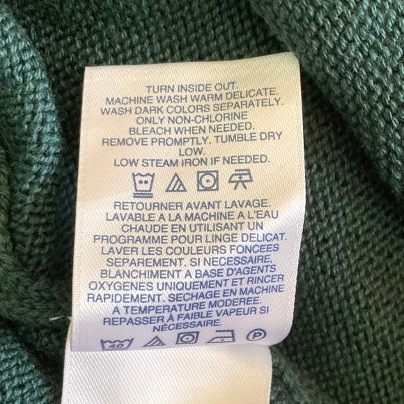 Boy’s size 12 Lands’ End green V-neck sweater-perfect for family pictures - Picture 5 of 5